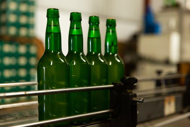 green cider bottles